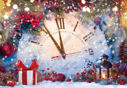 Merry Christmas Clock Photography Backdrop GBSX-99813 - Gatsby Backdrop