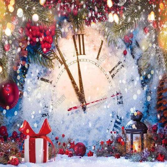 Merry Christmas Clock Photography Backdrop GBSX-99813 - Gatsby Backdrop