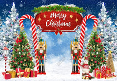 Merry Christmas Forest Photography Backdrop GBSX-99814 - Gatsby Backdrop