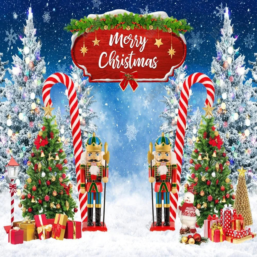 Merry Christmas Forest Photography Backdrop GBSX-99814 - Gatsby Backdrop