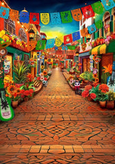 Mexican Day Of The Dead Street Photography Backdrop GBSX-99817 - Gatsby Backdrop