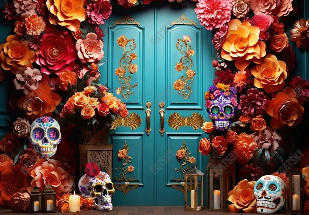 Mexican Dia De La Muertos Backdrop - Gatsby Backdrop