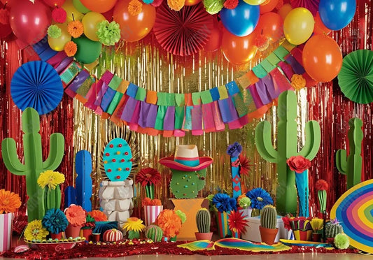 Mexician Fiesta Cake Smash Photography Backdrop GBSX-99818 - Gatsby Backdrop