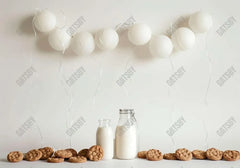 Milk Cookies Breakfast White Wall Backdrop - Gatsby Backdrop