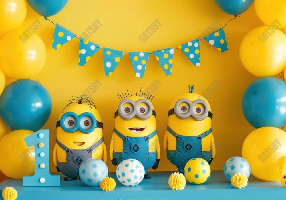 Minions Cake Smash Photography Backdrop GBSX-99822 - Gatsby Backdrop