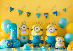 Minions Cake Smash Photography Backdrop GBSX-99823 - Gatsby Backdrop