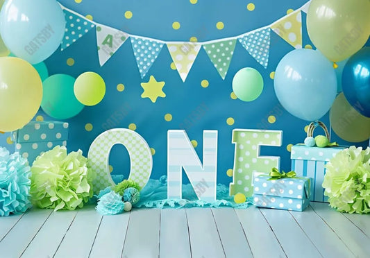 Mint Green One Cake Smash Photography Backdrop GBSX-99825 - Gatsby Backdrop