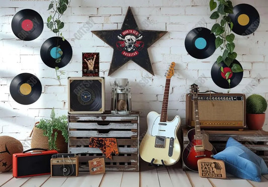 Music Guitar Decoration Backdrop - Gatsby Backdrop