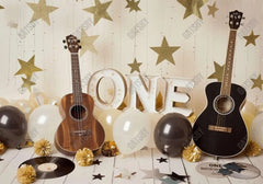 Music Guitar ONE Birthday Backdrop - Gatsby Backdrop