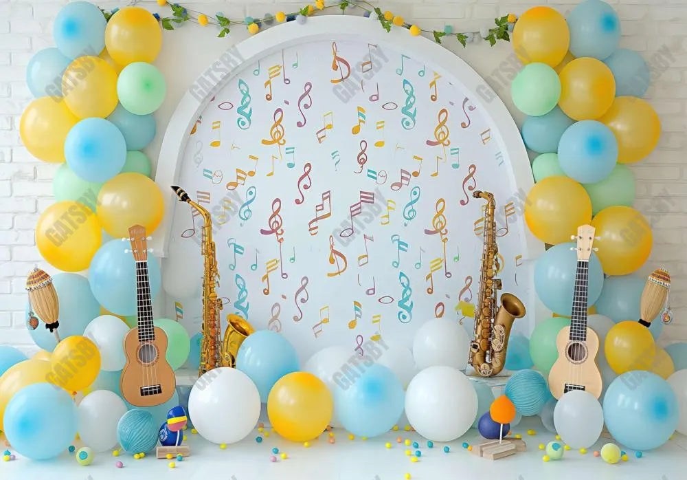 Musical Notes Photography Backdrop Ym8T-B0445 - Gatsby Backdrop