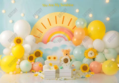 My Sunshine Sunflower Balloons Backdrop - Gatsby Backdrop