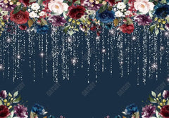 Navy Blue Flowers Backdrop - Gatsby Backdrop