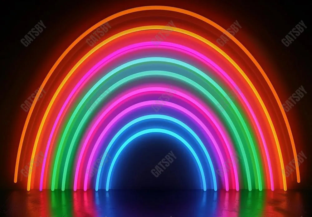 Neon Abstract Rainbow Photography Backdrop GBSX-99834 - Gatsby Backdrop