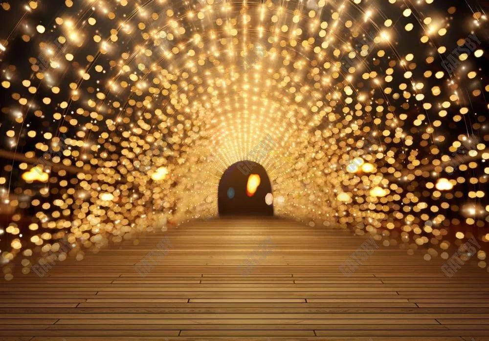 New Year Gold Shining Town Tunnel Backdrop - Gatsby Backdrop