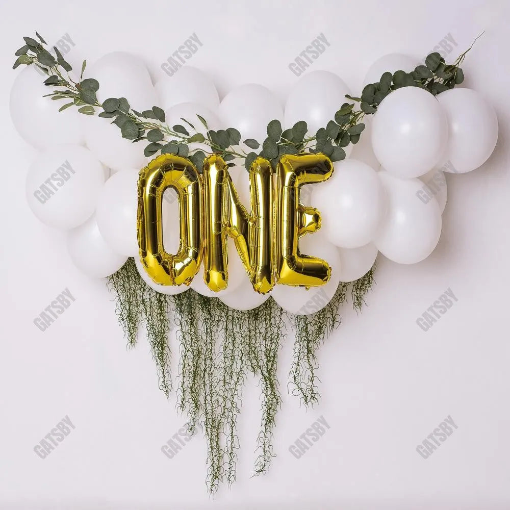 One Birthday Garland Photography Backdrop GBSX-99838 - Gatsby Backdrop