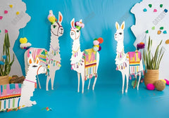 Papercut Llama Blue Wall Backdrop - Gatsby Backdrop