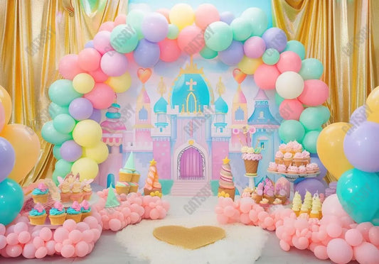 Pastel Castle Balloon Backdrop - Gatsby Backdrop