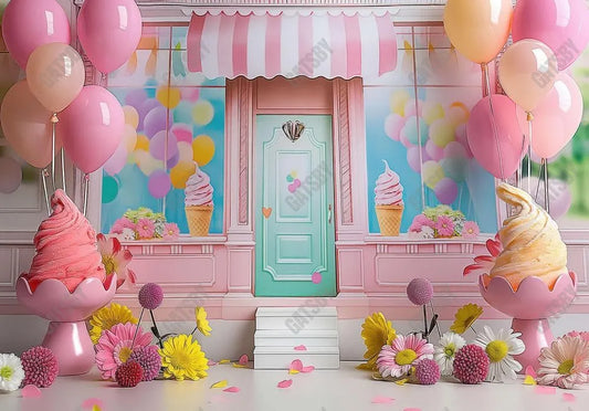 Pastel Ice Cream Shop Backdrop - Gatsby Backdrop