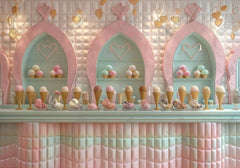 Pastel Pink and Mint Green Ice Cream Shop Backdrop - Gatsby Backdrop