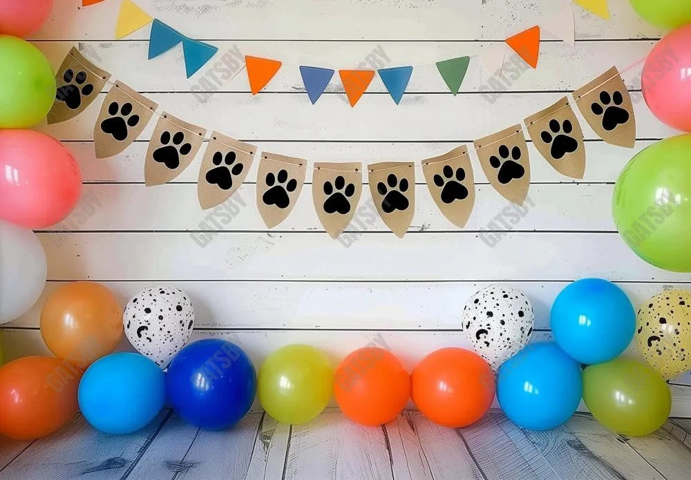 Pet Birthday Balloons Photography Backdrop GBSX-99843 - Gatsby Backdrop