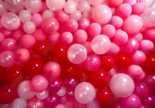 Pink and Red Balloons Backdrop - Gatsby Backdrop