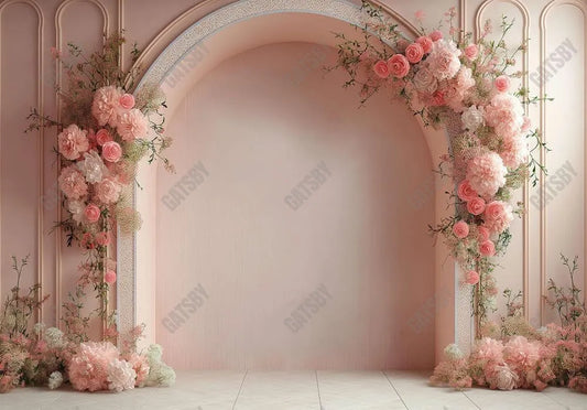 Pink Arch Wall Floral Decor Backdrop - Gatsby Backdrop