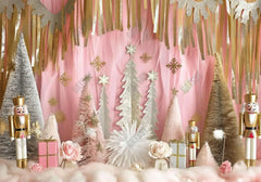 Pink Christmas Tree Nutcracker Toy Backdrop - Gatsby Backdrop