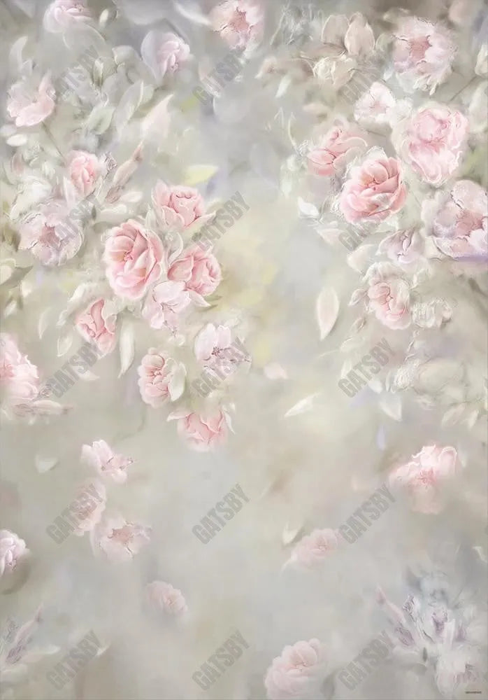 Pink Floral Old Master Backdrop Ubu-11065 - Gatsby Backdrop