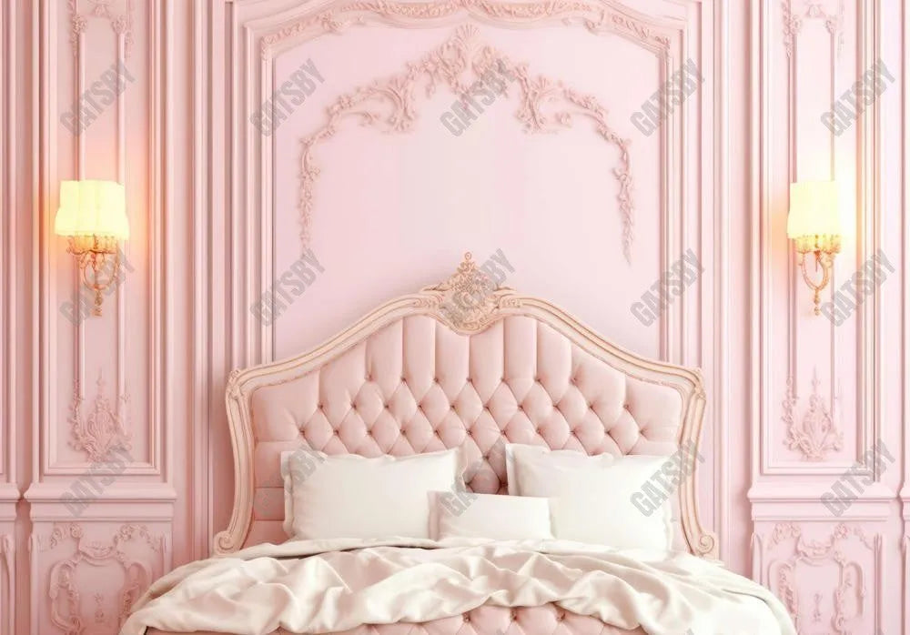 Pink Headboard Boudoir Backdrop - Gatsby Backdrop