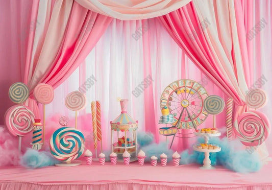 Pink Lollipop Dessert Backdrop - Gatsby Backdrop