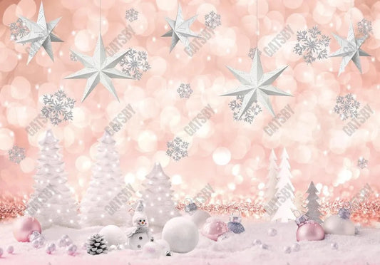 Pink Winter Wonderland Party Backdrop - Gatsby Backdrop