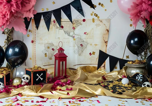 Pirate Adventure Cake Smash Party Backdrop - Gatsby Backdrop