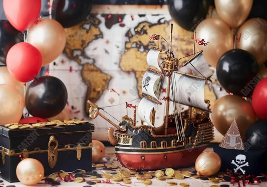 Pirate Birthday Cake Smash Party Backdrop - Gatsby Backdrop