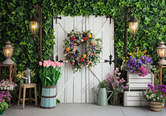 Plants Wall White Door Backdrop - Gatsby Backdrop