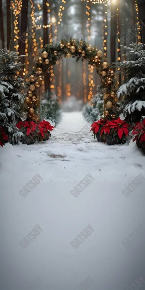 Poinesttia Pine Arch Photography Backdrop GBSX-99865 - Gatsby Backdrop