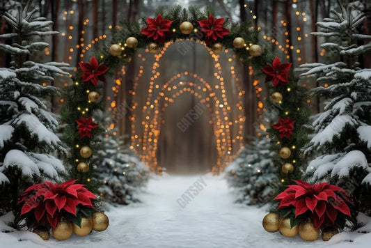 Poinesttia Pine Arch Photography Backdrop GBSX-99866 - Gatsby Backdrop