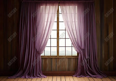 Purple Barn Curtain Window Photography Backdrop - Gatsby Backdrop