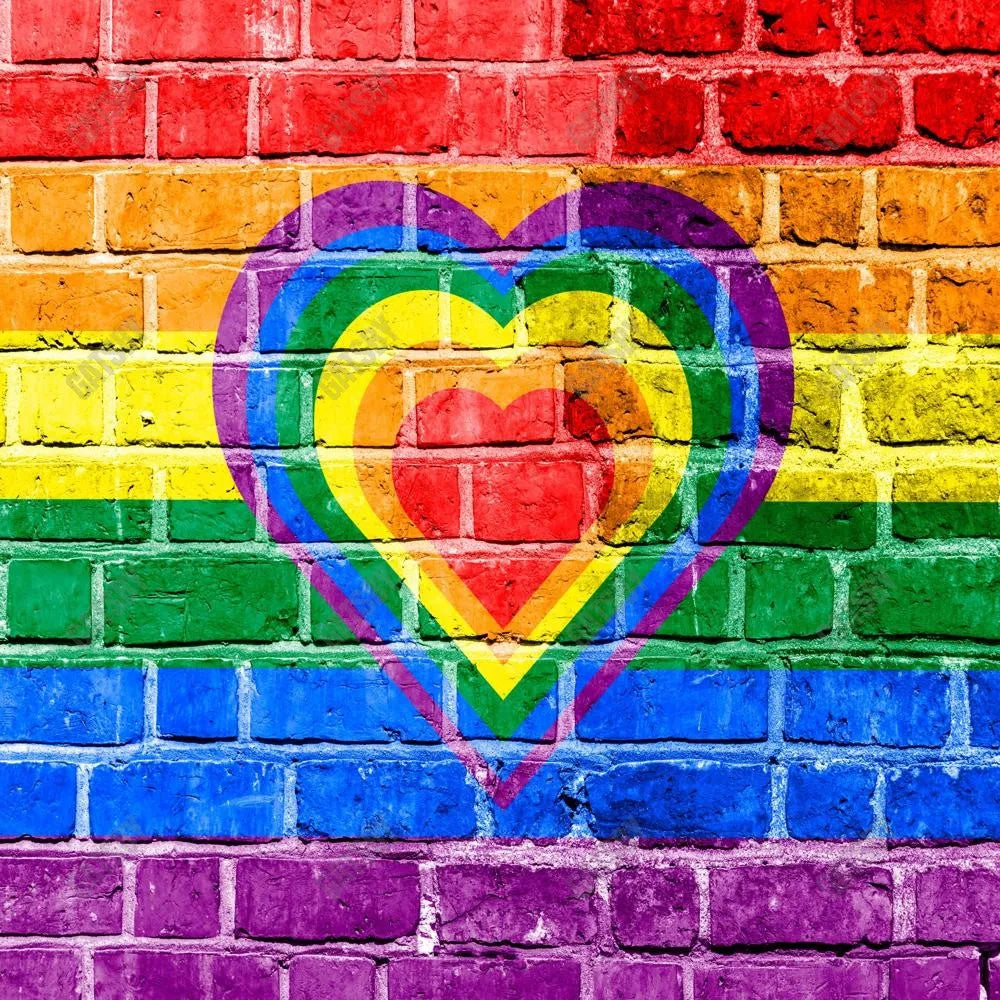 Rainbow Heart Wall Photography Backdrop GBSX-99875 - Gatsby Backdrop