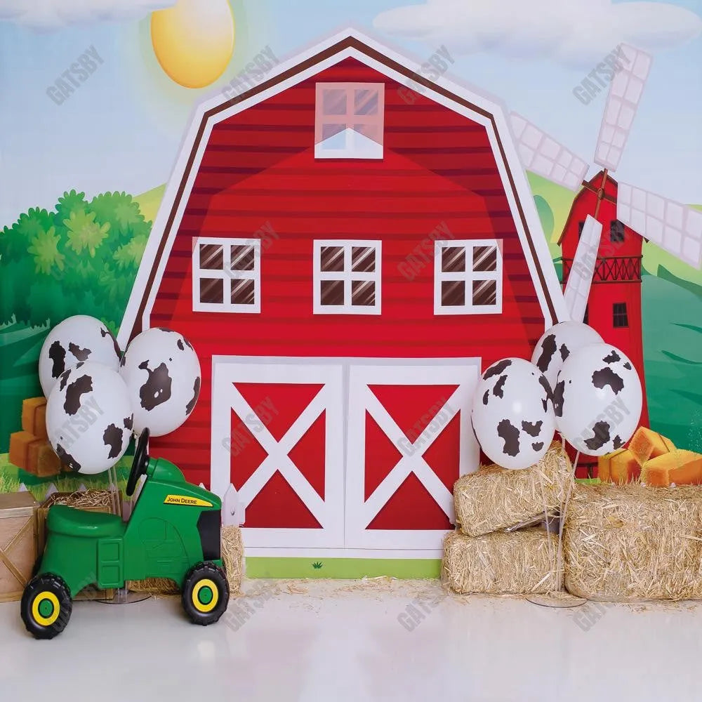 Red Farm Barn Photography Backdrop GBSX-99882 - Gatsby Backdrop