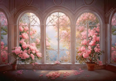 Romance Palace Garden Hall Window Backdrop - Gatsby Backdrop