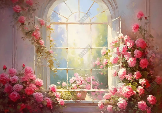 Romantic Floral Window Backdrop - Gatsby Backdrop