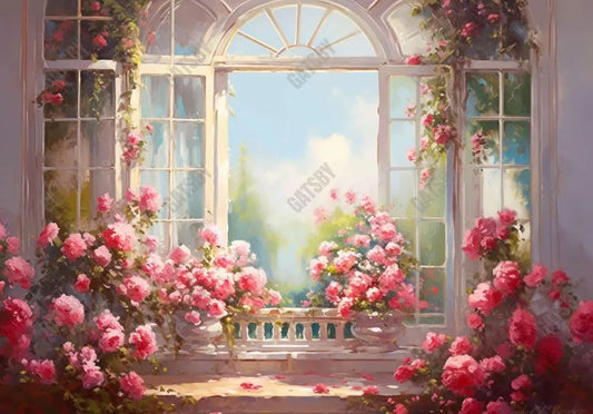 Romantic Villa Window Backdrop - Gatsby Backdrop