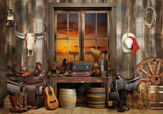 Rustic Western Cowboy Backdrop - Gatsby Backdrop