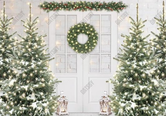 Rustic White Christmas Backdrop - Gatsby Backdrop