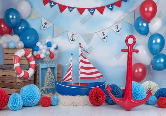 Sailing Captain Birthday Backdrop - Gatsby Backdrop