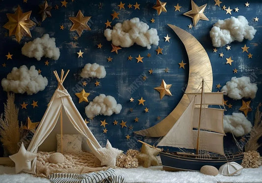 Sailing Under Starry Night Backdrop - Gatsby Backdrop