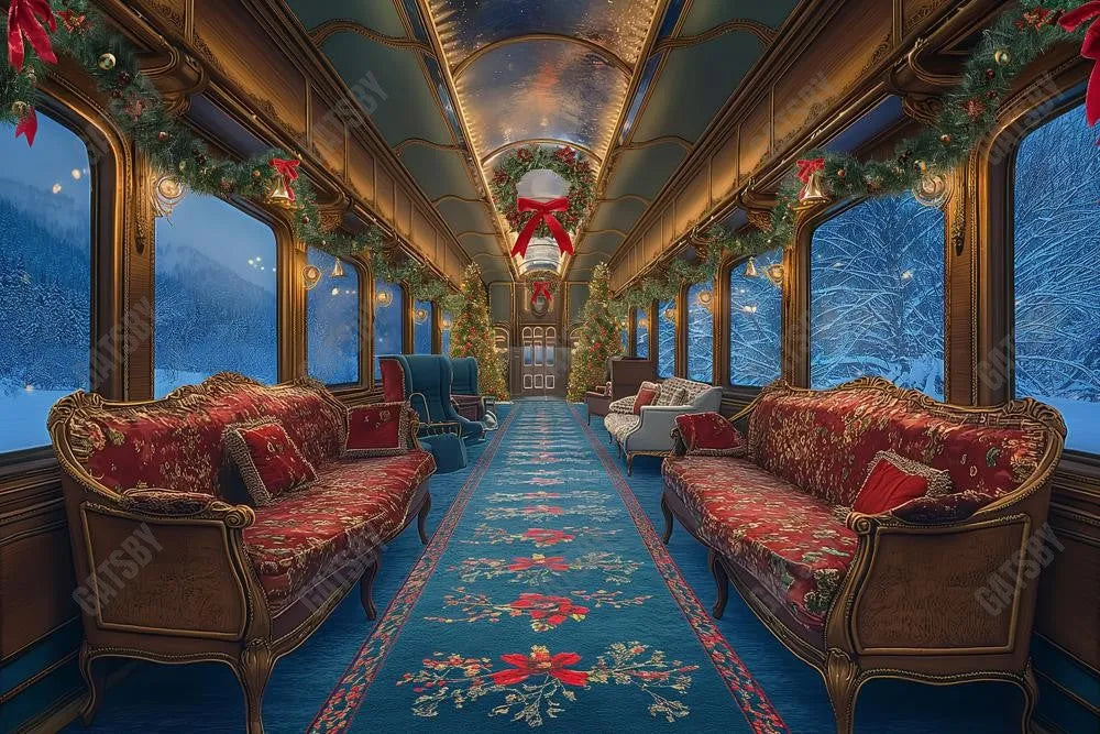 Santa'S Scenic Railway Photography Backdrop GBSX-99892 - Gatsby Backdrop