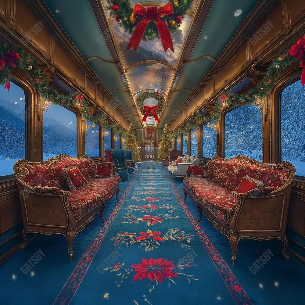 Santa'S Scenic Railway Photography Backdrop GBSX-99892 - Gatsby Backdrop