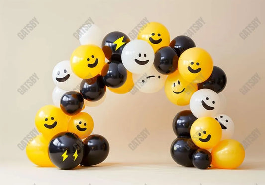 Smiley Balloons Arch Photography Backdrop GBSX-99896 - Gatsby Backdrop