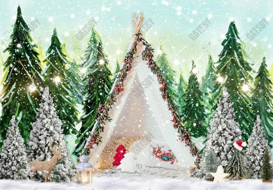 Snowy Forest Tent Photography Backdrop GBSX-99904 - Gatsby Backdrop